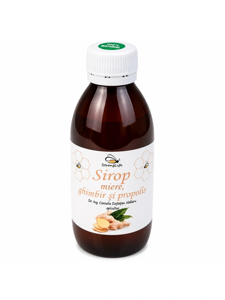 Sirop de ghimbir si propolis cu miere de albine - 200ml by Dr. Ing. Cornelia Dostetan Abalaru apicultor - Img 4