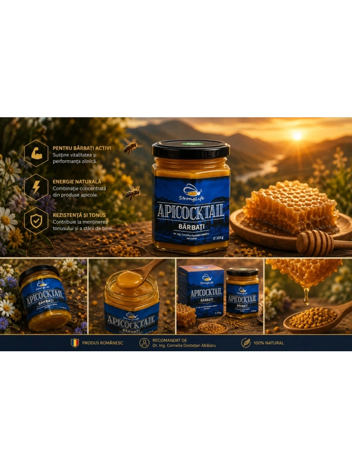 ApiCocktail® Barbati - 225g cocktail apicol pentru imunitate cu miere, polen, propolis, apilarnil by Dr. Ing. Cornelia Dostetan Abalaru apicultor - Img 5
