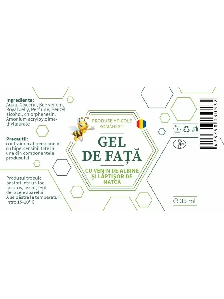 Gel de fata cu venin de albine si laptisor de matca - 30ml by Dr. Ing. Cornelia Dostetan Abalaru apicultor - Img 6