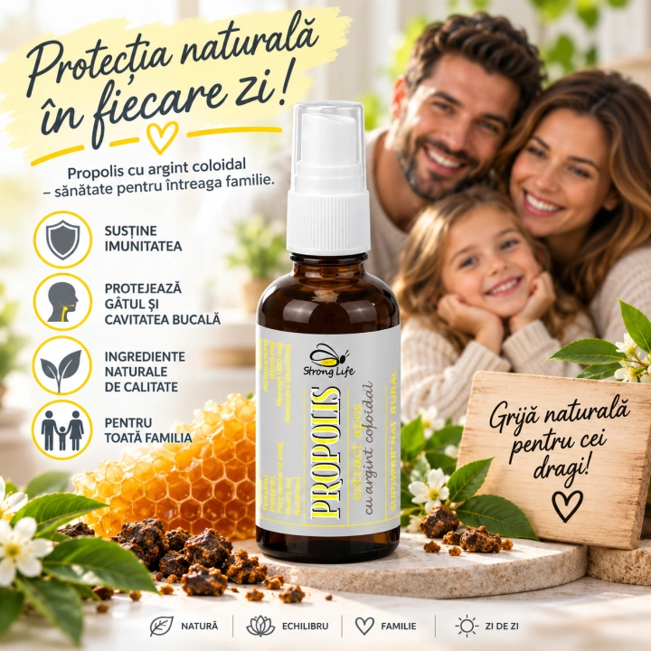Propolis cu argint coloidal - dezinfectant bucal - 50 ml by Dr. Ing. Cornelia Dostetan Abalaru apicultor - Img 2