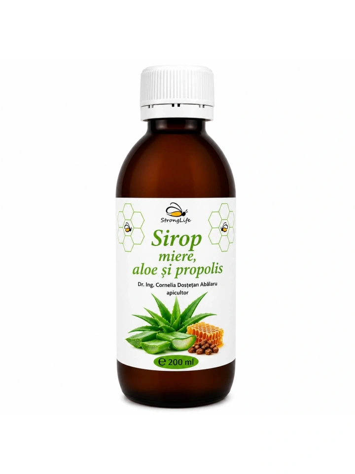 Sirop de aloe si propolis cu miere de albine - 200ml by Dr. Ing. Cornelia Dostetan Abalaru apicultor - Img 4