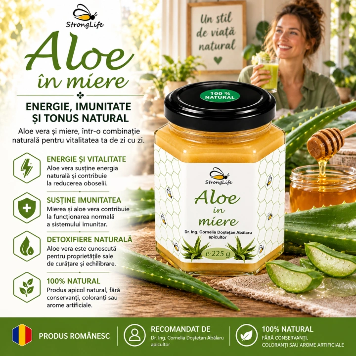 Aloe in miere - 225g by Dr. Ing. Cornelia Dostetan Abalaru apicultor - Img 2