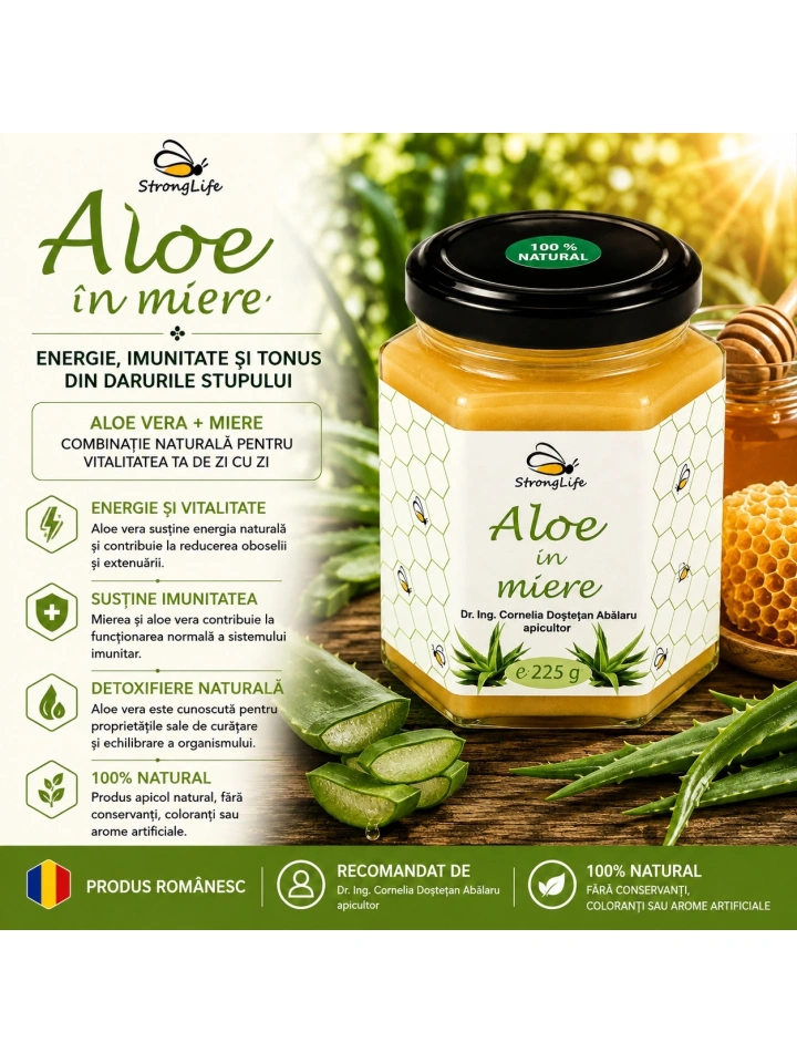 Aloe in miere - 225g by Dr. Ing. Cornelia Dostetan Abalaru apicultor - Img 3
