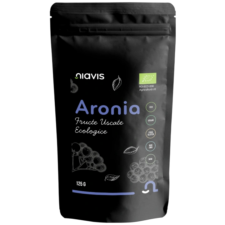 Aronia Fructe Uscate Raw Ecologice 125g - Img 2