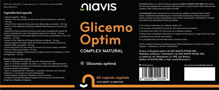 Glicemo Optim Complex Natural 60cps - Img 2
