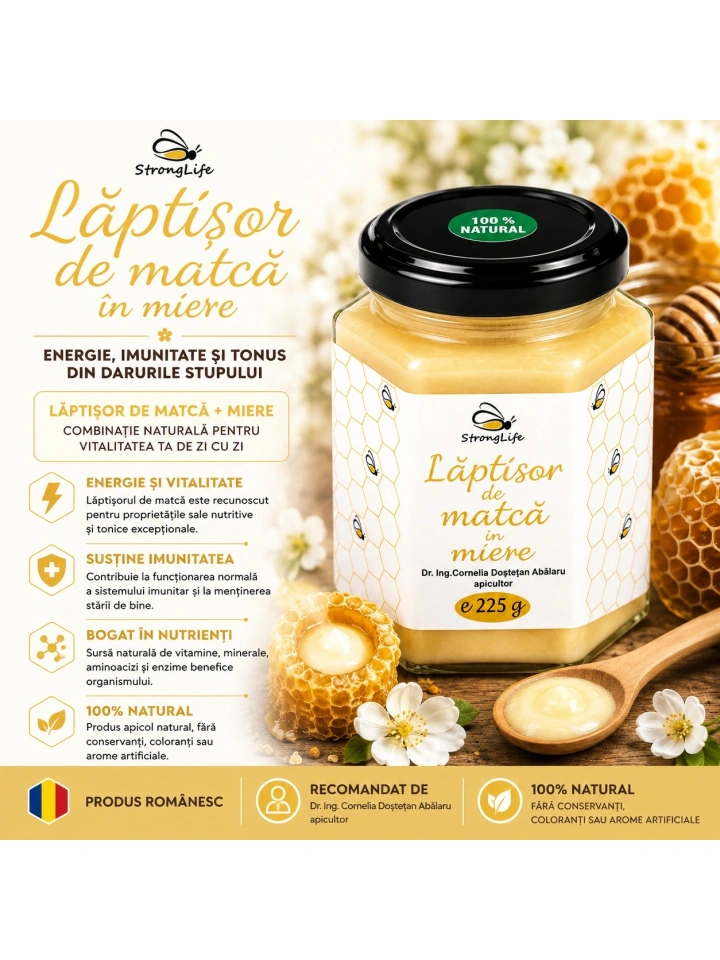 Laptisor de matca in miere - 225g by Dr. Ing. Cornelia Dostetan Abalaru apicultor - Img 3