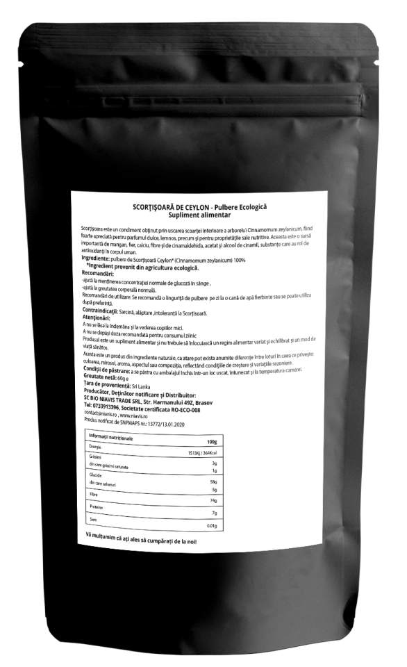 Scortisoara Ceylon Pulbere Ecologica/BIO 60g - Img 3