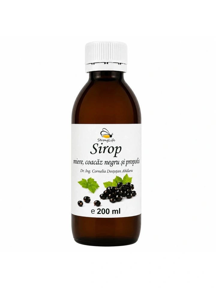 Sirop de coacaze negre si propolis cu miere de albine - 200ml by Dr. Ing. Cornelia Dostetan Abalaru apicultor - Img 4