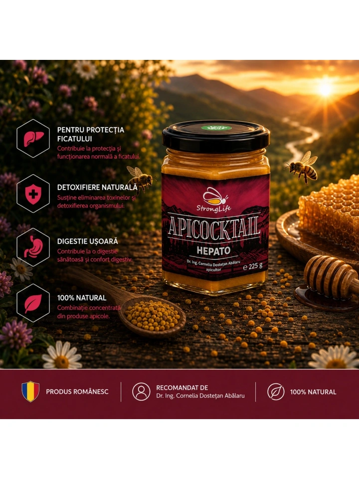 ApiCocktail® Hepato - 225g cocktail apicol pentru protectia si regenerarea celulelor hepatice by Dr. Ing. Cornelia Dostetan Abalaru apicultor - Img 4