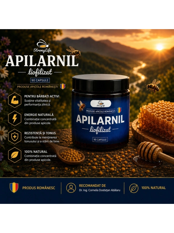 Apilarnil Liofilizat StrongLife - 90 capsule by Dr. Ing. Cornelia Dostetan Abalaru apicultor - Img 4