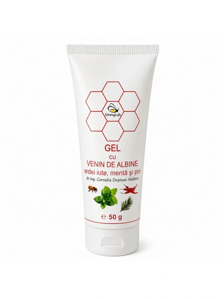 Gel revigorant cu venin de albine - 50g, ardei iute, menta si pin by Dr. Ing. Cornelia Dostetan Abalaru apicultor - Img 3
