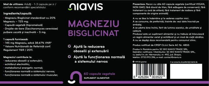 Magneziu Bisglicinat 60cps - Img 2