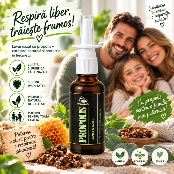 Propolis lavaj nazal fara alcool - 50ml by Dr. Ing. Cornelia Dostetan Abalaru apicultor - Img 2