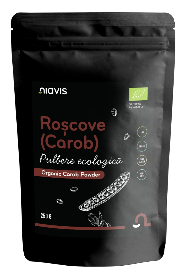 Roscove (Carob) Pulbere Ecologica/BIO 250g - Img 3