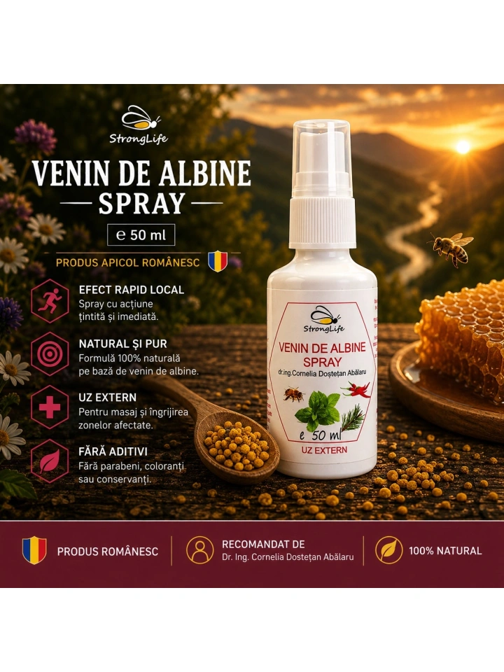 Spray cu venin de albine - 50ml by Dr. Ing. Cornelia Dostetan Abalaru apicultor - Img 2