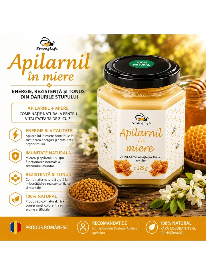 Apilarnil in miere - 225g by Dr. Ing. Cornelia Dostetan Abalaru apicultor - Img 3