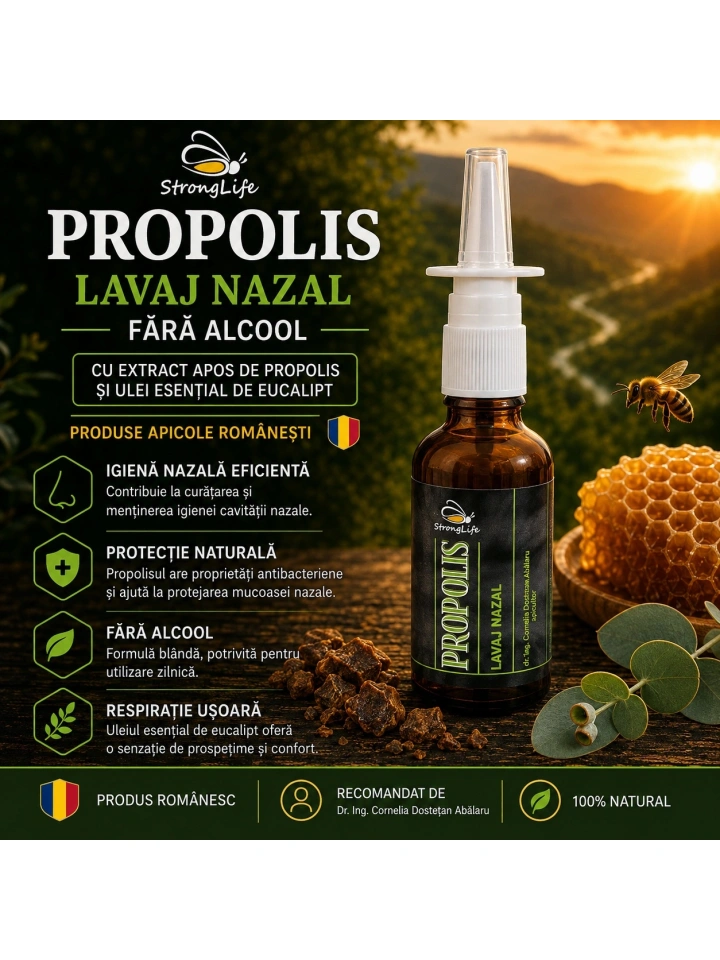 Propolis lavaj nazal fara alcool - 50ml by Dr. Ing. Cornelia Dostetan Abalaru apicultor - Img 3
