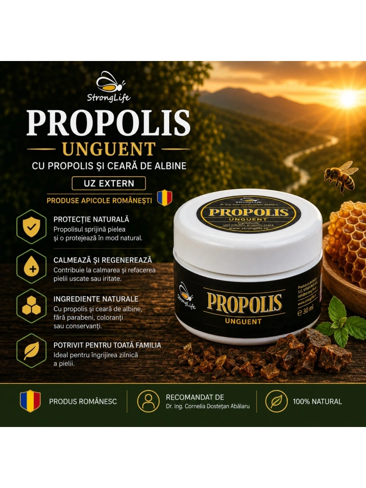 Propolis unguent - 28g by Dr. Ing. Cornelia Dostetan Abalaru apicultor - Img 2