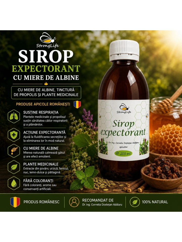 Sirop expectorant cu miere de albine - 200ml by Dr. Ing. Cornelia Dostetan Abalaru apicultor - Img 2