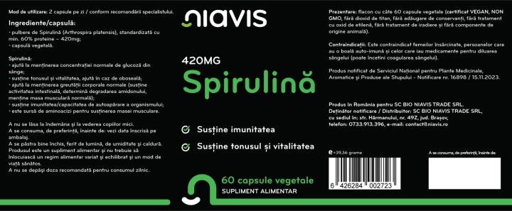 Spirulina 60 cps - Img 2