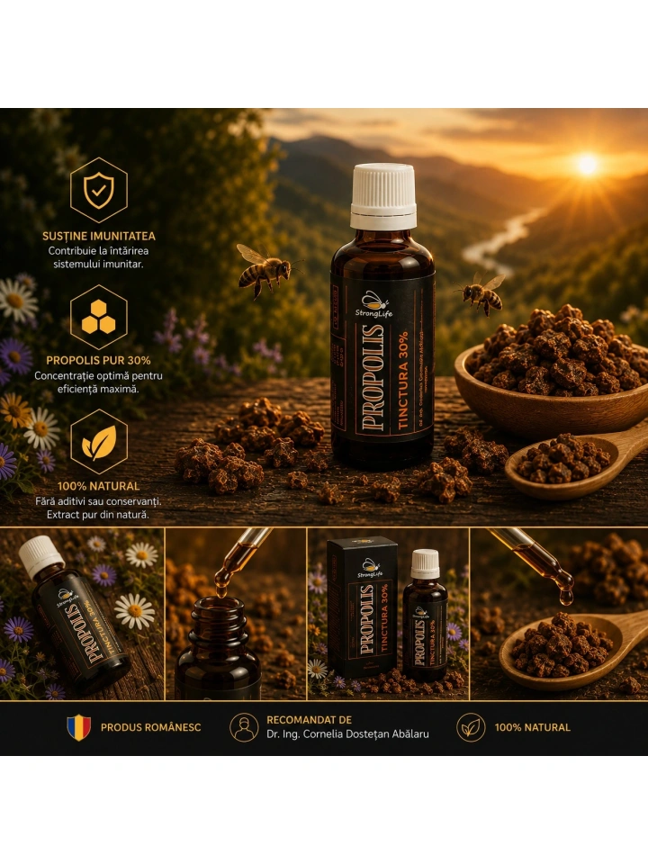 Tinctura de propolis 30% - 20ml by Dr. Ing. Cornelia Dostetan Abalaru apicultor - Img 3