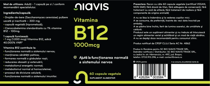 Vitamina B12 1000mcg 60cps - Img 2