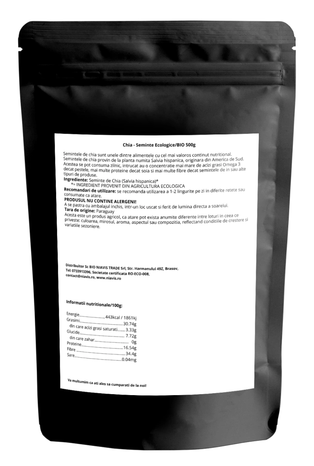 Chia Seminte Ecologice/BIO 500g - Img 2
