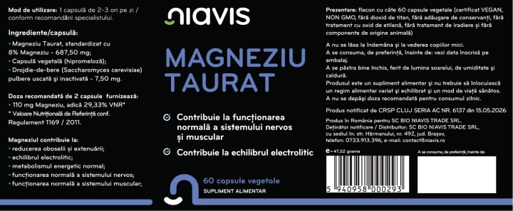 Magneziu Taurat 60cps - Img 2