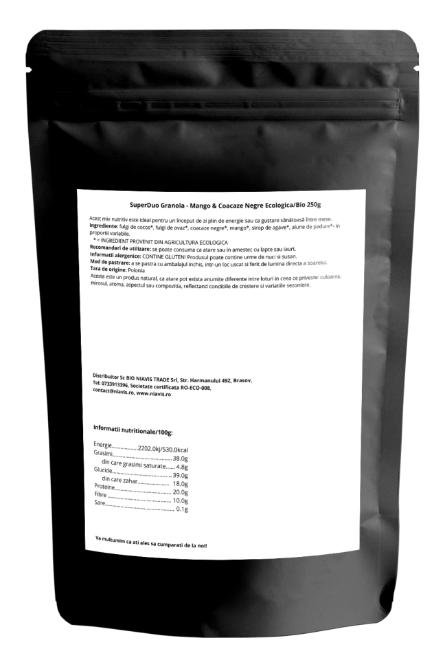 SuperDuo Granola - Mango &amp; Coacaze Negre Ecologica 250g - Img 2