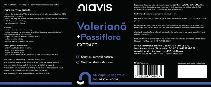 Valeriana + Passiflora extract 60cps - Img 2