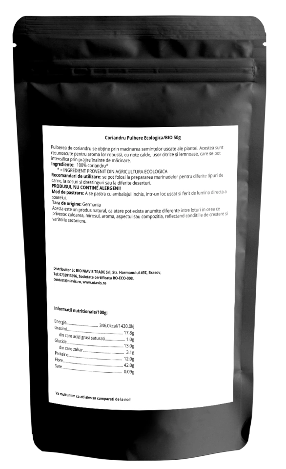 Coriandru Pulbere Ecologica/BIO 50g - Img 2
