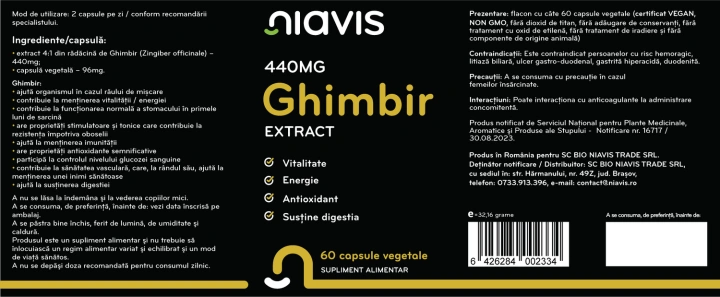 Ghimbir Extract 440mg 60cps - Img 2
