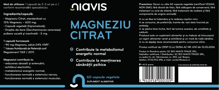 Magneziu Citrat 60cps - Img 2