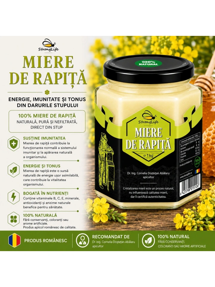 Miere de rapita 100% naturala - 1kg by Dr. Ing. Cornelia Dostetan Abalaru apicultor - Img 2