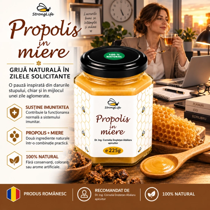 Propolis in miere - 225g by Dr. Ing. Cornelia Dostetan Abalaru apicultor - Img 2