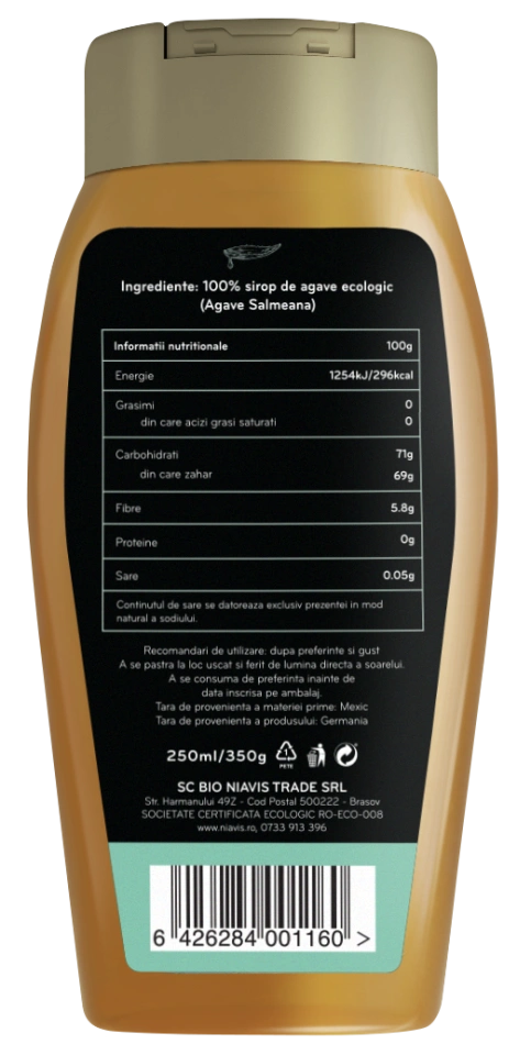 Sirop de Agave Light Ecologic/BIO 250ml/350g - Img 3