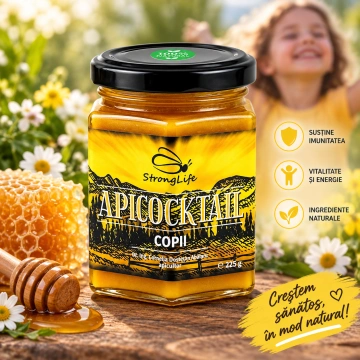 ApiCocktail® Copii - 225g cocktail apicol pentru imunitate din miere, polen, propolis, laptisor de matca by Dr. Ing. Cornelia Dostetan Abalaru apicultor - Img 3