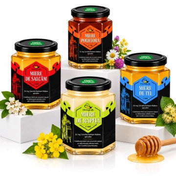 Pachet 4 sortimente de miere naturală StrongLife – salcâm, tei, rapiță și polifloră – 4 × 1 kg - Img 4