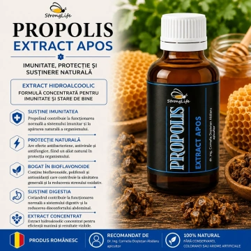 Propolis extract natural apos - 50 ml by Dr. Ing. Cornelia Dostetan Abalaru apicultor - Img 3