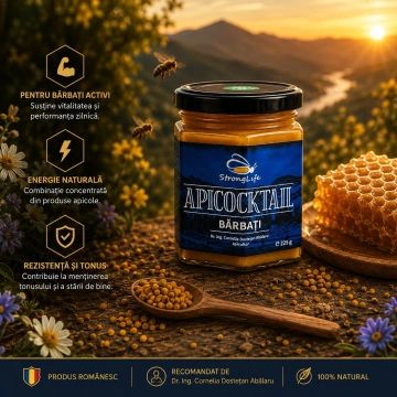 ApiCocktail® Barbati - 225g cocktail apicol pentru imunitate cu miere, polen, propolis, apilarnil by Dr. Ing. Cornelia Dostetan Abalaru apicultor - Img 4