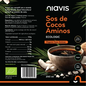 Sos de Cocos Aminos Ecologic 250ml - Img 2