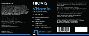 Vitamin Complex Natural C+D3+Mg+Se 60 cps - Img 2