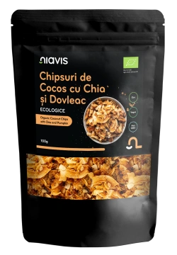 Chipsuri de Cocos cu Chia si Seminte de Dovleac Ecologice/BIO 100g
