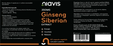 Ginseng Siberian Extract 350mg 60cps - Img 2