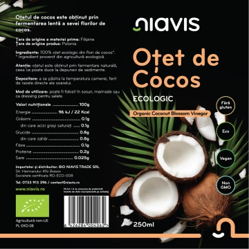 Otet de Cocos Ecologic 250ml - Img 2