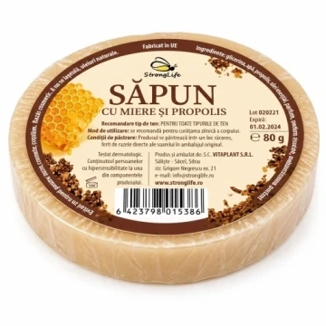 Pachet săpunuri naturale cu miere StrongLife – 4 sortimente, 4 × 80 g - Img 6
