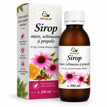 Sirop de echinacea si propolis cu miere de albine - 200ml by Dr. Ing. Cornelia Dostetan Abalaru apicultor