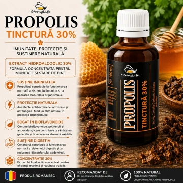 Tinctura de propolis 30% - 50ml by Dr. Ing. Cornelia Dostetan Abalaru apicultor - Img 2