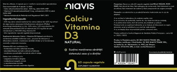 Calciu + Vitamina D3 Natural 60 cps - Img 2