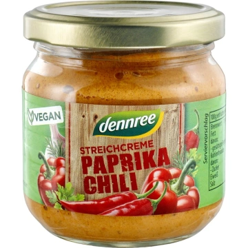 Crema tartinabila cu ardei rosu si chilli bio 180g Dennree